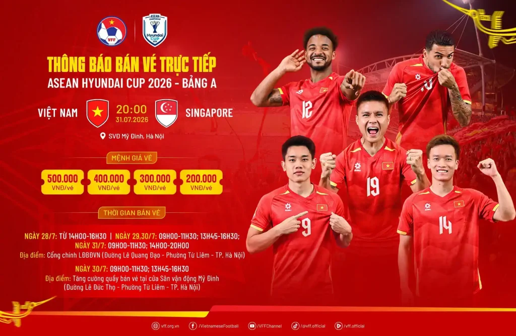 Việt Nam vs Singapore AFF Cup 2026